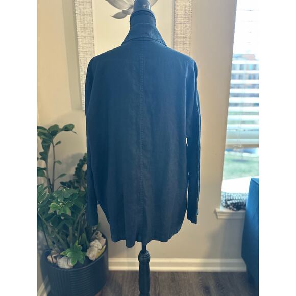 Eileen Fisher Black Linen Kimono Jacket Sz. Medium - Picture 2 of 12